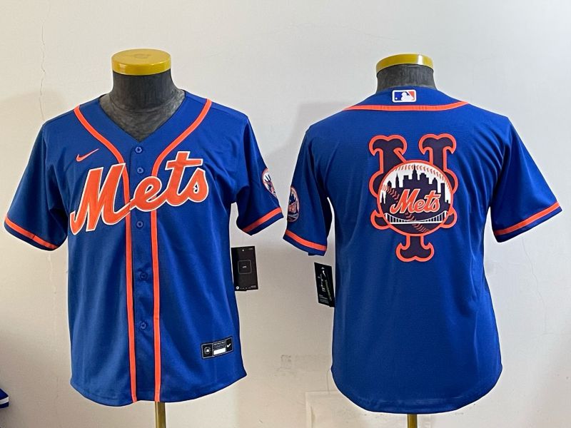 Youth New York Mets Blank Blue Game 2026 Nike MLB Jersey style 007